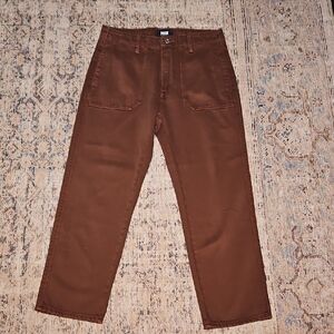 Paige Women's Ankle Straight Leg Utility Jeans in Brown NWOT